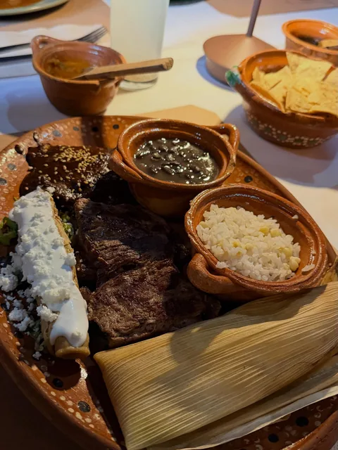 Traditional Mexican dishes served at La Gruta Teotihuacan